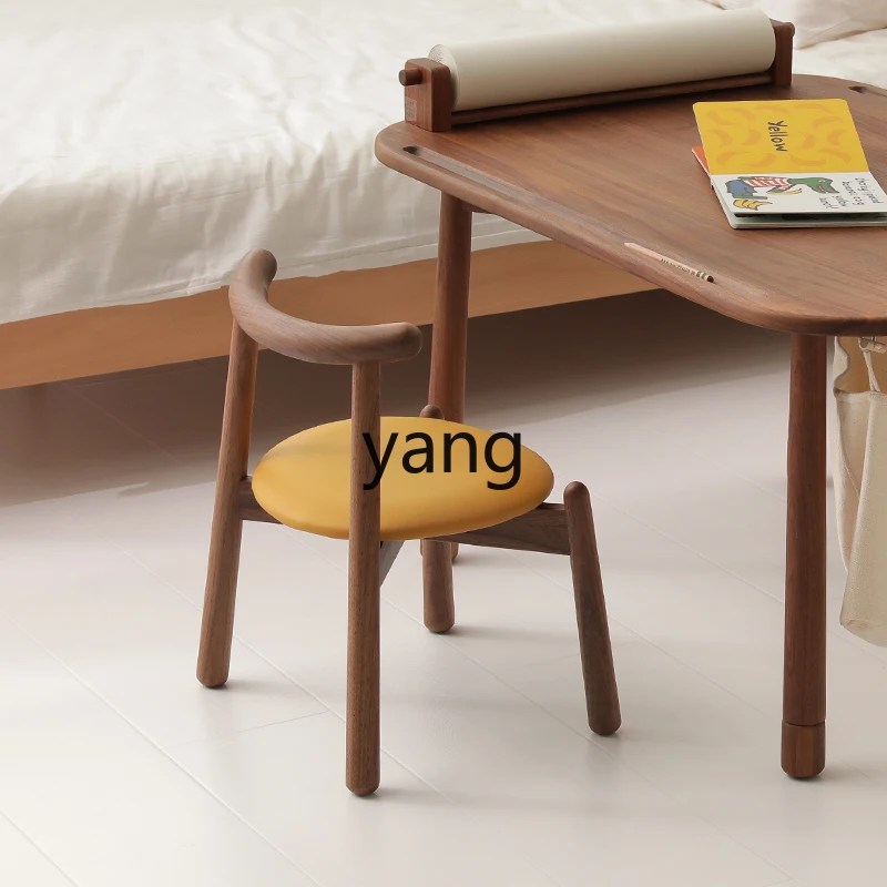 Kursi belajar kayu solid LMM, dudukan kayu