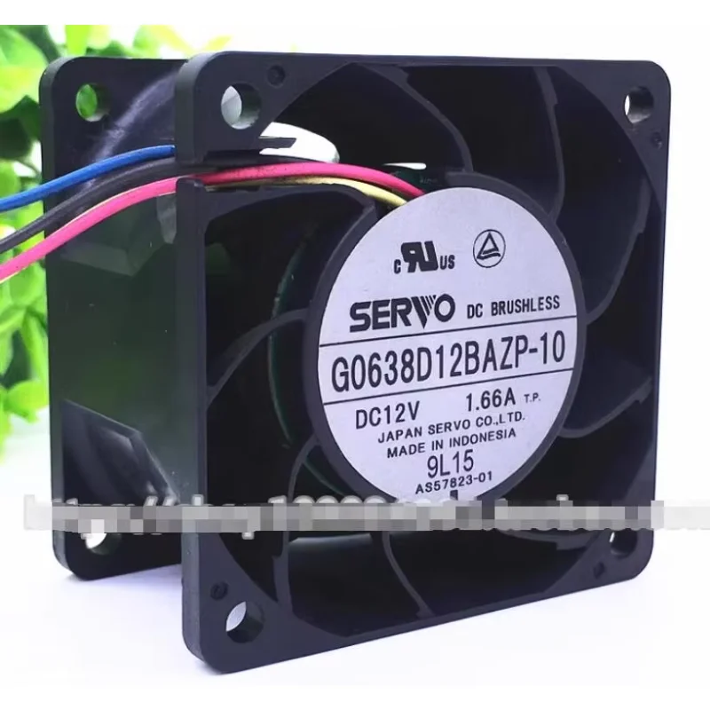 

SERVO G0638D12BAZP-10 DC 12V 1.66A 60x60x38mm 4-Wire Server Cooling Fan