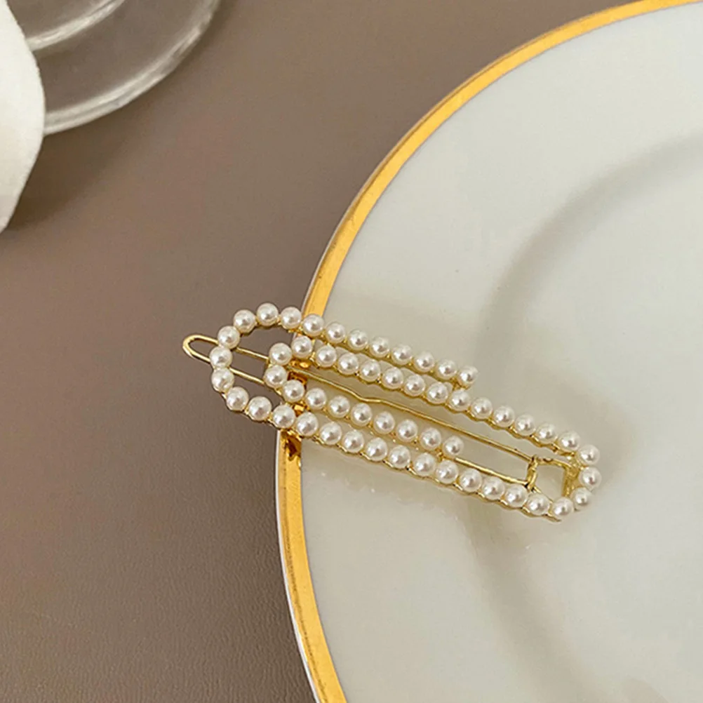 

2pcs Pearl Hair Clips Alloy French Style Hairpins Smooth Synthetic Pearl Women Girl Hair Accessory Bang Clamps Fashion