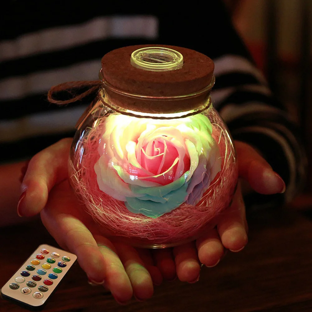 LED Wishing Bottle Eternal Flower Treats for Mothers Day Gift Roses Delivery Romantic