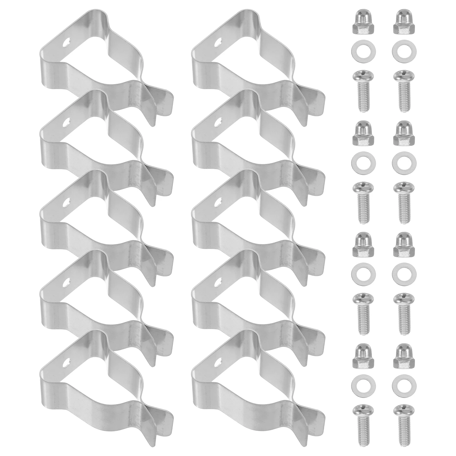 

10pcs Window Well Cover Fixing Clips Durable Metal Clamps Hardware Kit for Outdoor Residential Commercial Installation