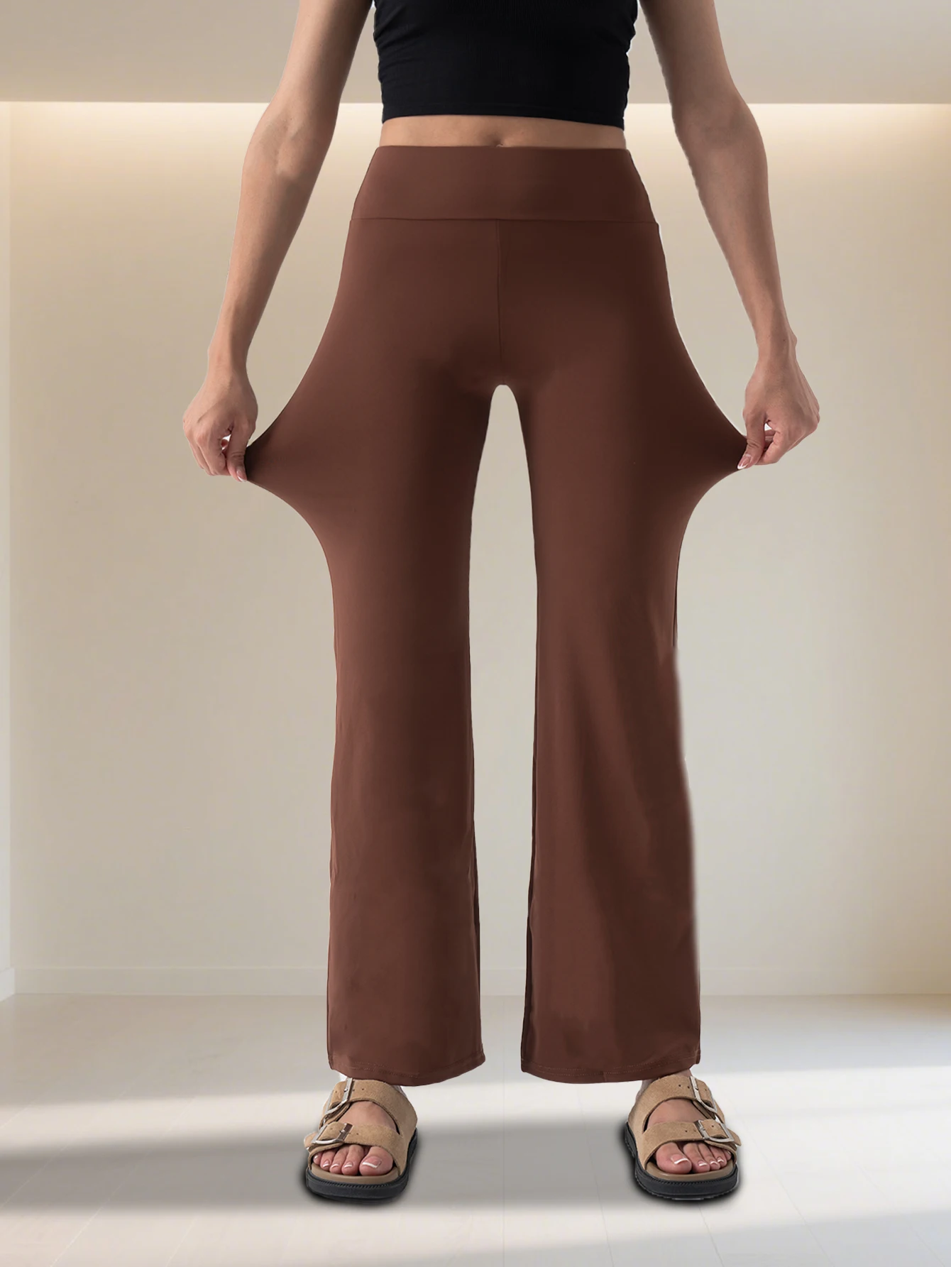 سراويل ضيقة للسيدات، سراويل واسعة الساق عالية الخصر، سراويل ضيقة للربيع/الصيف، سراويل فضفاضة بمقاس قياسي، سراويل رياضية كاجوال رمادية