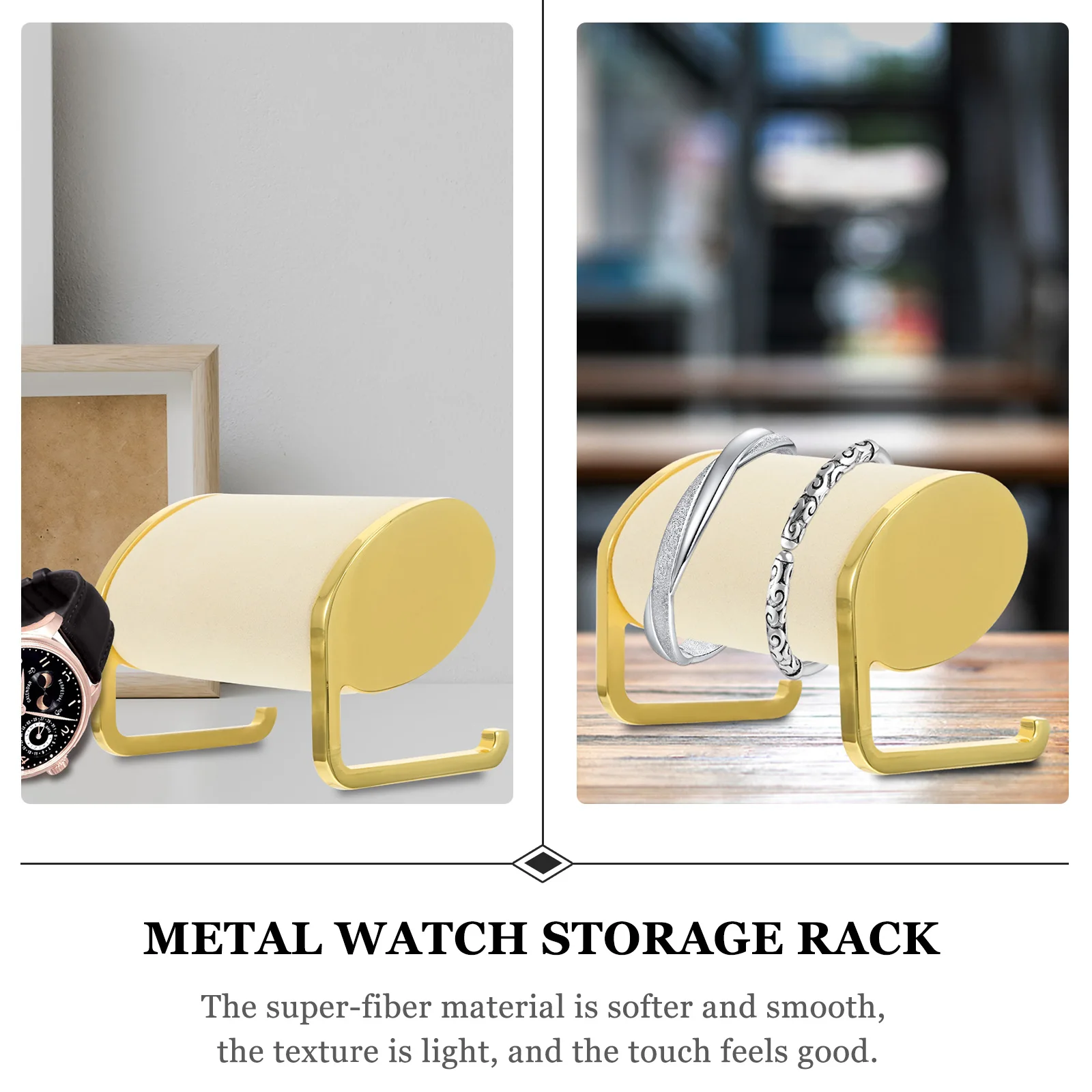 1pc Metal Watch Display Rack Single Holder Beige Desktop Storage Organizer Compatible All Watches Jewelry Prop Stand