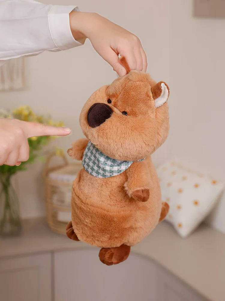 1pc25cm/9.84in ผ้าพันคอแคระจิงโจ้การ์ตูนสั้น-tailed Kangaroo Plush ของเล่นเบาะรถเตียง cuddle Sleep Soothing หมอน Birthda