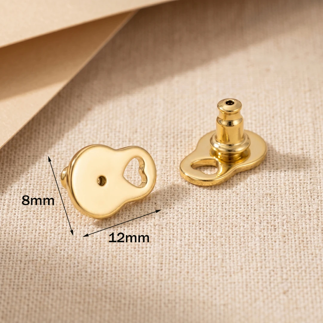 10pcs 18K Gold Plated Lobe Lifters for Heavy Earrings for Women - Earring Backs for Droopy Ears - Comfortable Backings for Studs