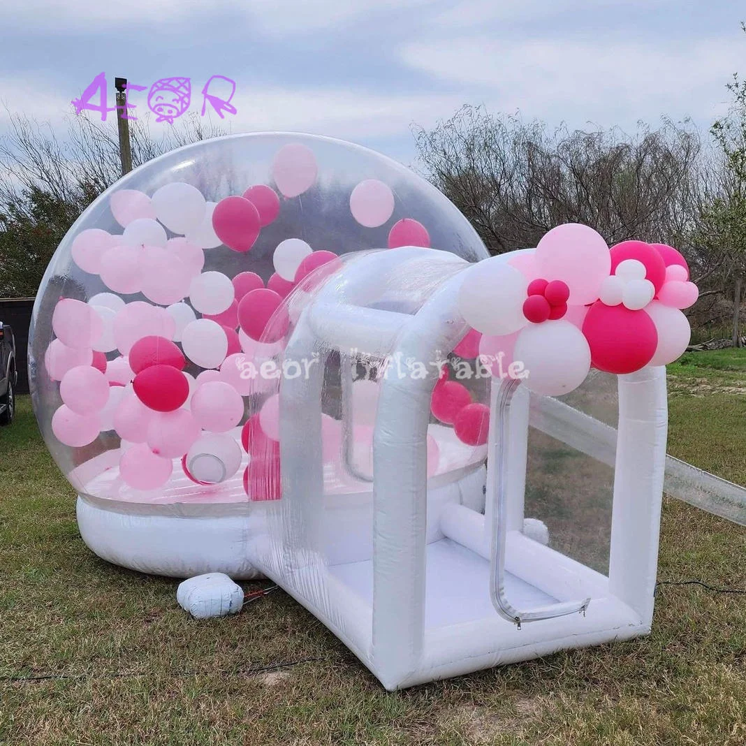 Fabryczny Dmuchany Domek Bąbelkowy 3m PVC Przezroczysty Namiot Bąbelkowy z Podkładką do Skakania na Imprezy