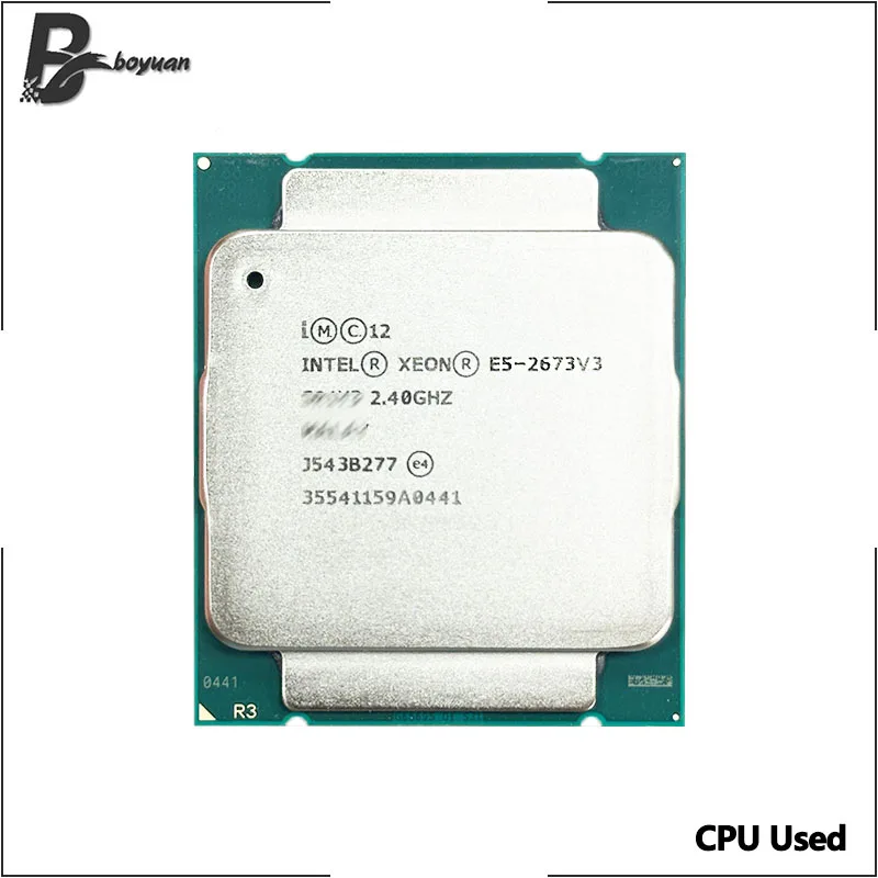 Intel Xeon مستعمل E5-2673V3 E5 2673 V3 2.4 جيجا هرتز اثني عشر نواة أربعة خيط وحدة المعالجة المركزية 30M 105W LGA 2011-3