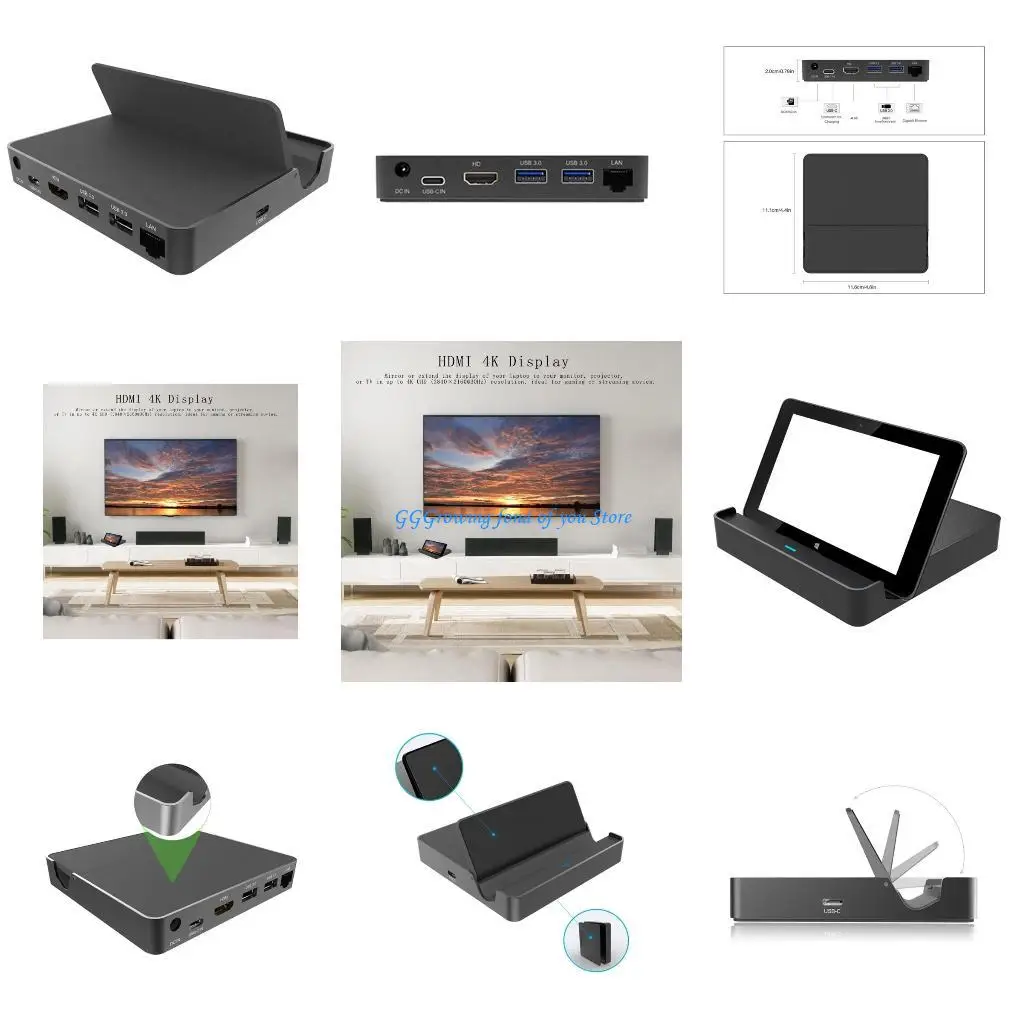 

H9EB Fast Speed USB C Dock With 10Gbps Transfer, PD36W Charging, 4K HDMIcompatible, and Gigabit Ethernet