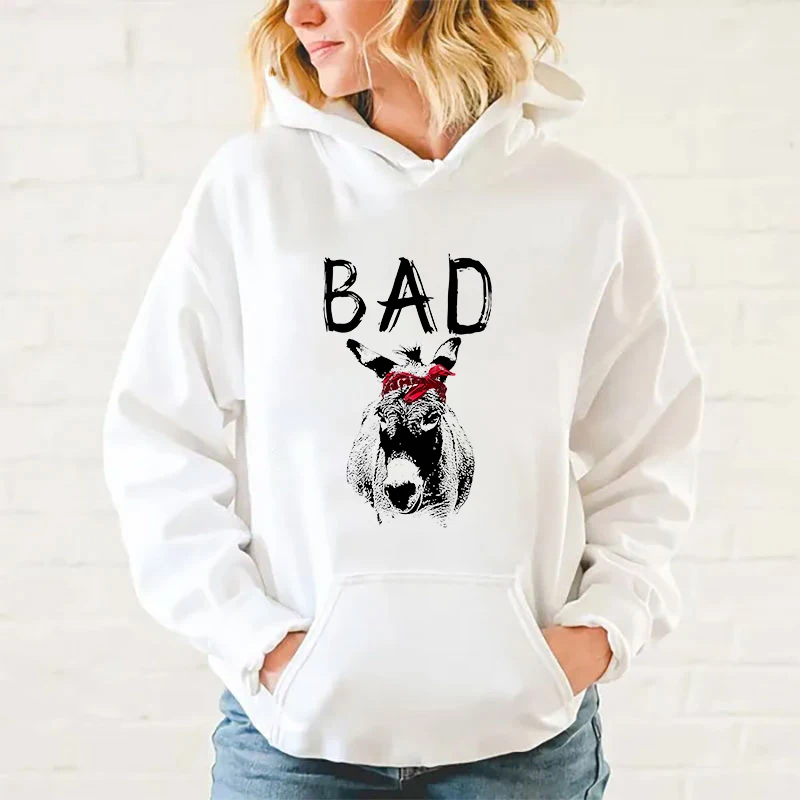 y2k hoodies New Bad Donkey Print Hoodie Sweathshirts Men Women Hooded Pullover Unisex Long Sleeve Hoodie Tops Couple Hoodies