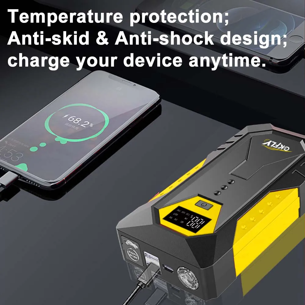 GKFLY الانتقال كاتب قوة البنك 3000A/4000A المحمولة بطارية السيارة كاتب ل 12 فولت سيارة الطوارئ الداعم كاتب بدء الجهاز #4