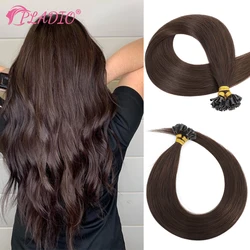 PLADIO U Tip Hair Extensions 100% Remy Human Hair 12-26 Inch Pre Bonded Hair Extensions 50 Pcs/Pack  U Tip Extensions For Salon