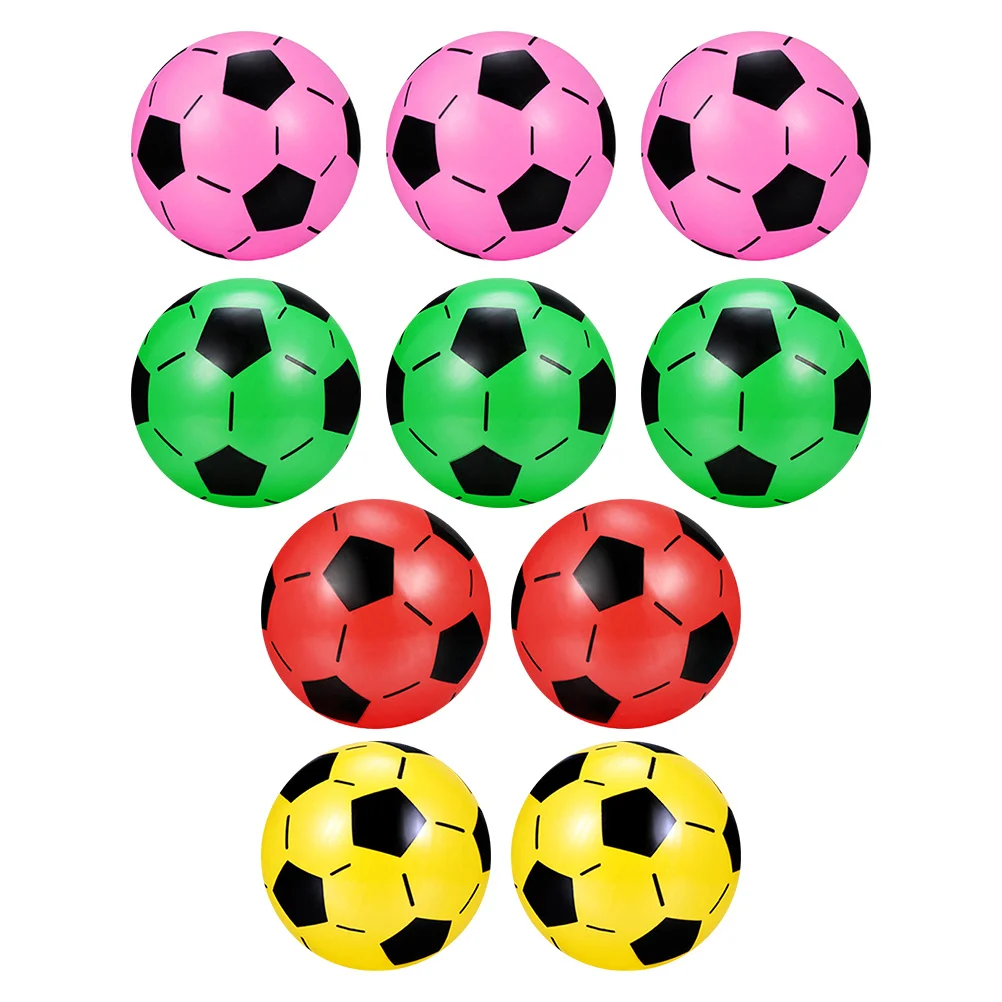 10Pcs Inflatable Soccer Balls Kids Outdoor Beach Football Portable Summer Swimming Game Beach Balls Inflatable Soccer Toys