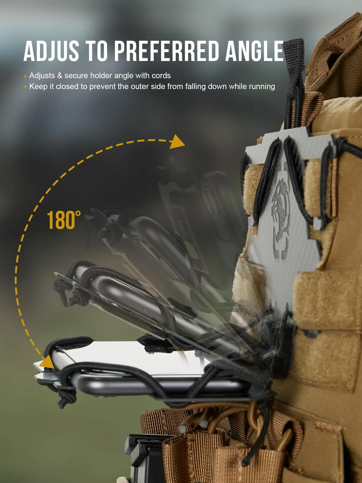 Soporte para teléfono MOLLE de pecho en portaplaca táctico compatible - imagen 3