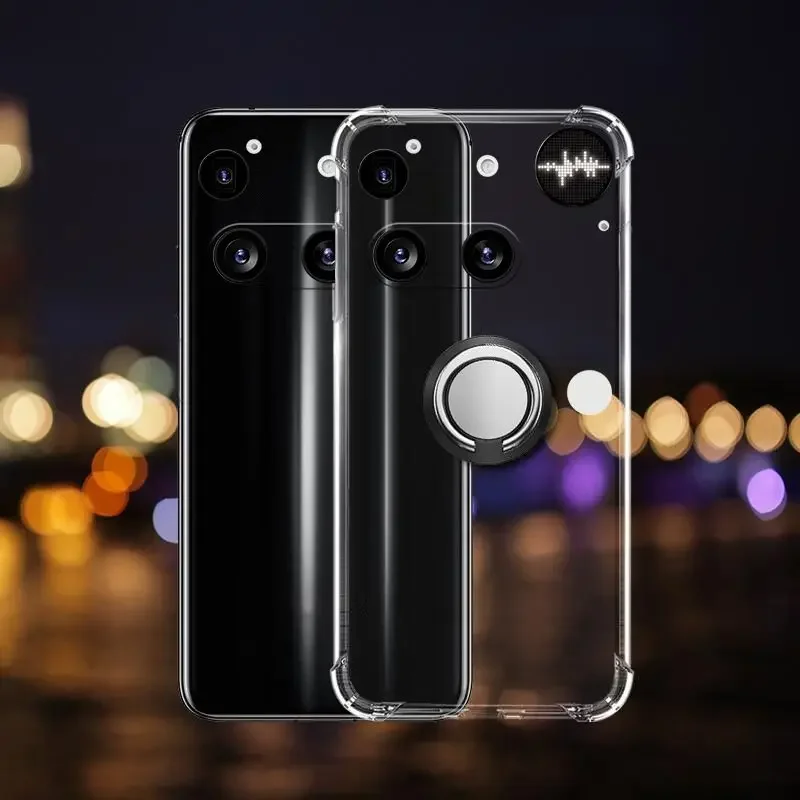 

For Nothing Phone 3 3A Pro Case Holder Ring Transparent Airbag Shockproof Soft Cover For Nothing Phone 3 3A Pro Back Casing
