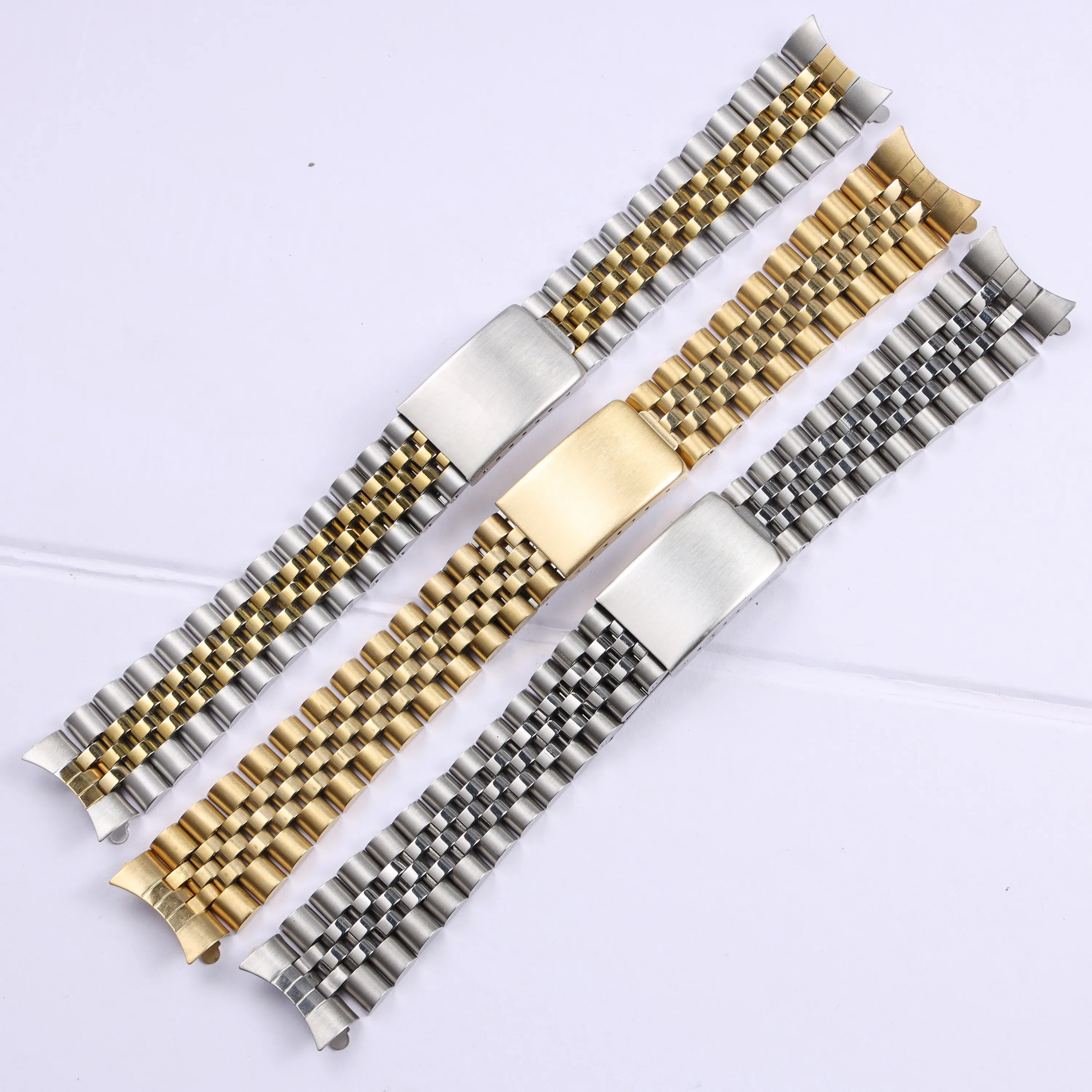

Curved End Metal Watchband Strap 13 17 18 19 20 21mm for Rolex for Daytona for DATEJUST Stainless Bracelet Men Wrist Band