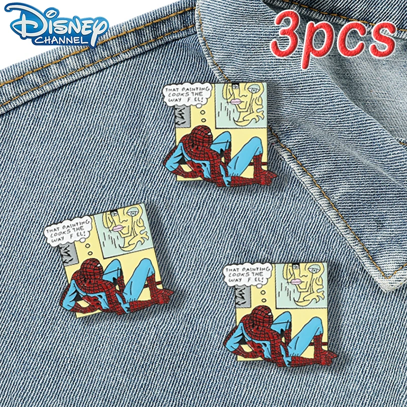 

Disney Spiderman Enamel Pins Creativity Cartoon Metal Brooch Badge Backpack Pin Accessories for Women Man Jewelry Decoration