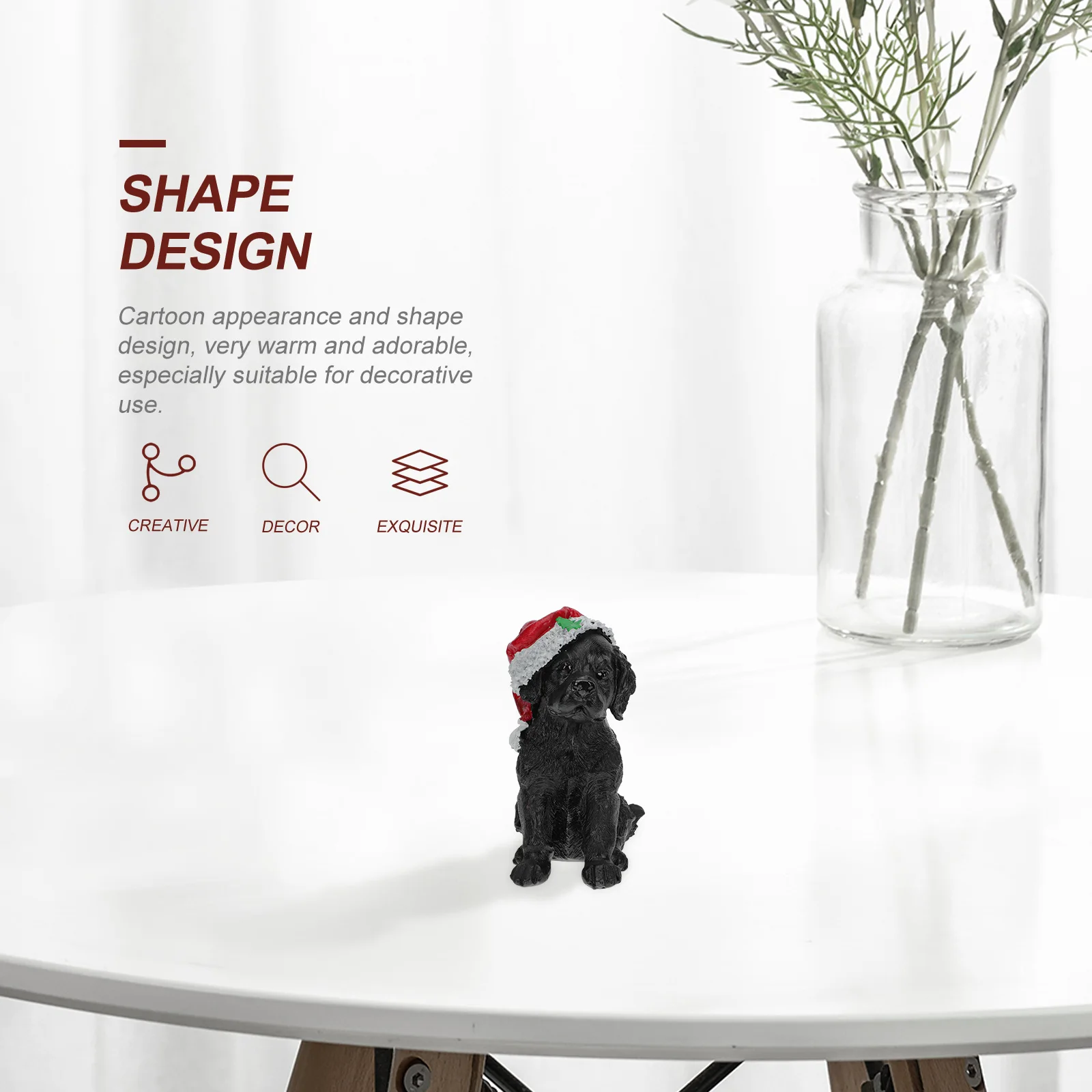 

Christmas Hat Dog Resin Decoration naments Craft Santa Pup Statue Sculpture Cartoon Design Home Car Bedroom Living Room Decor