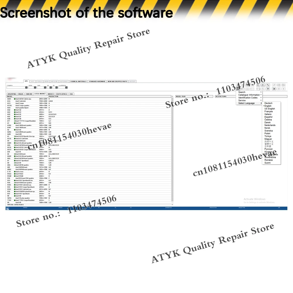 2025 حار ETKA 8.3 Win link برنامج إصلاح السيارات أدوات السيارات لمجموعة A-udi V-W المركبات الأجزاء الإلكترونية كتالوج قاعدة بيانات السيارات