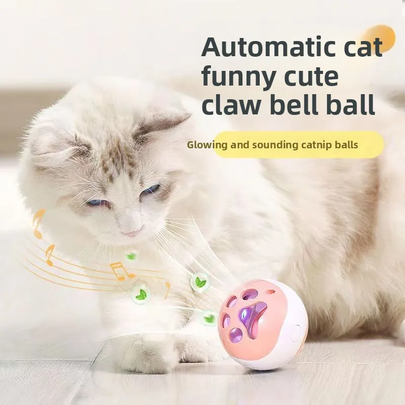 

New LED Light Cat Ball Colorful Flash Sound Catnip Hollow Bell Cat Toys