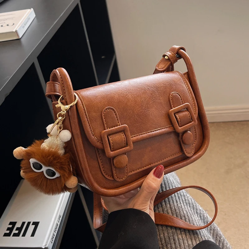 

2023 New Small Women Solid Color Bag Trendy PU Leather Crossbody Bag Casual Travel Handbag Luxury Designer Lady Bags