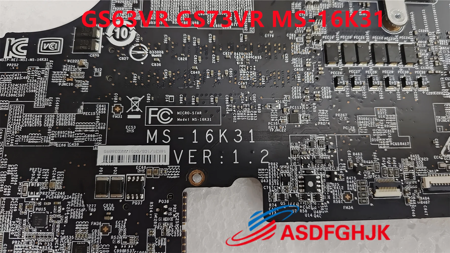 FOR MSI GS73 GS63 7RE MS-16K3 MS-17B3 MS-16K31 MS-17B31 MOTHERBOARD WITH I7-7700HQ CPU N17E-Q3-A1 P4000 GPU Tested Fast Shipping