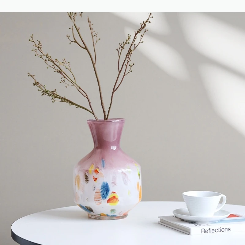 Glass Vase Irregular Graffiti Gradient Flower Vase Hydroponics Terrarium Flower Vase Home Decoration Accessories