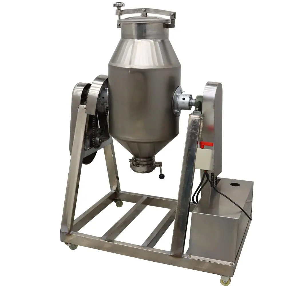 50kg Food Processing Double Cone Blender Powder Mixing Machine For Turmeric Ginger Masala Tea Spices