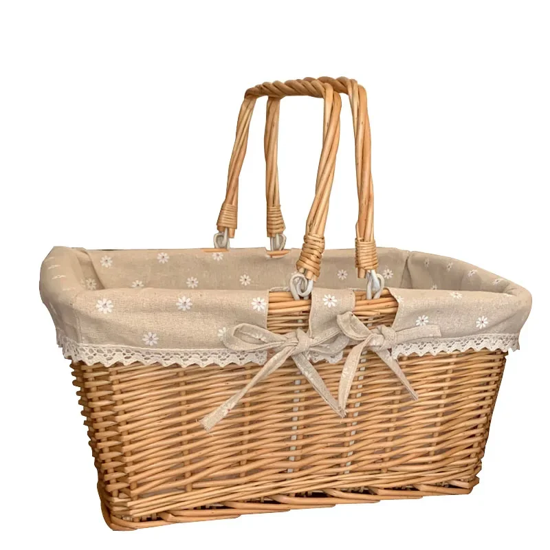 Willow Storage Basket Flower Basket Shopping Baskets Rattan Fruit Picnic , Storage Egg Baskets