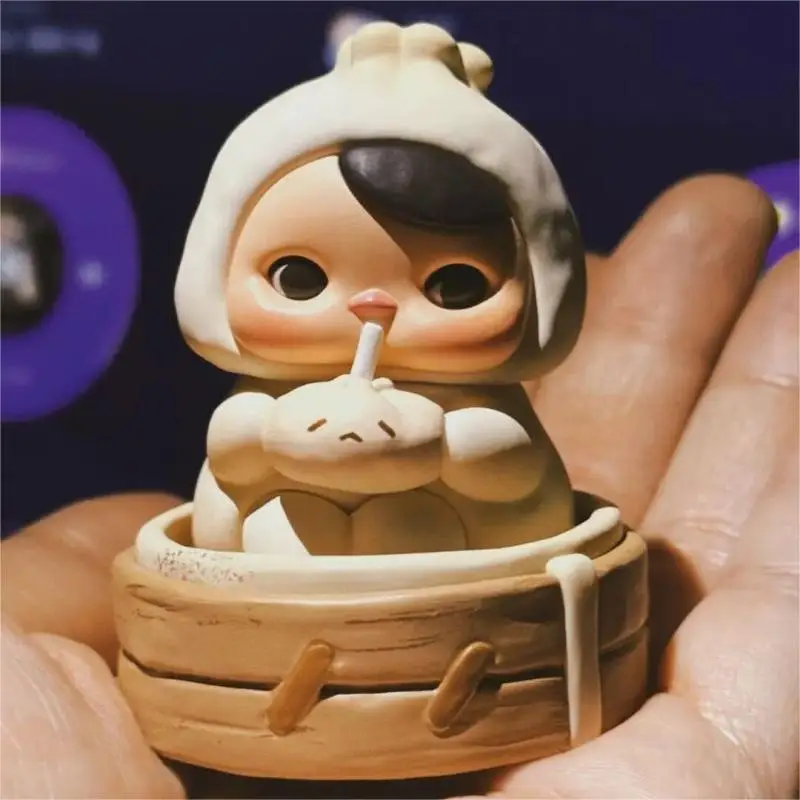 PUCKY The Feast Series Steamed Bun Action Figure Steamed Dumplings Anime Figure Cute Dolls Model Desk Decor Collectible Toy Gift