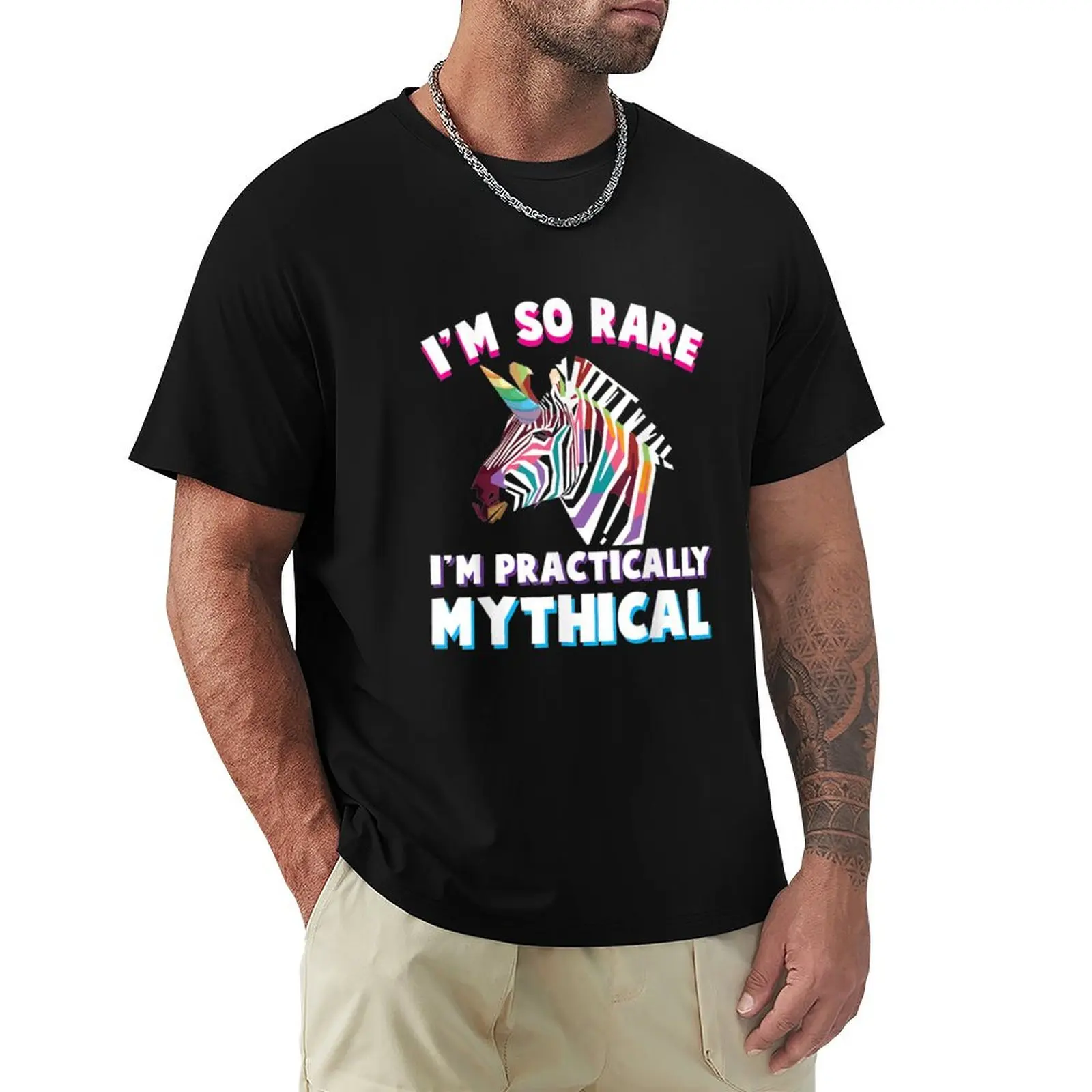 Colorful Zebra Unicorn Handicap I M So Rare T Shirt T-Shirt Sporty Breathable Short Sleeve T-Shirt