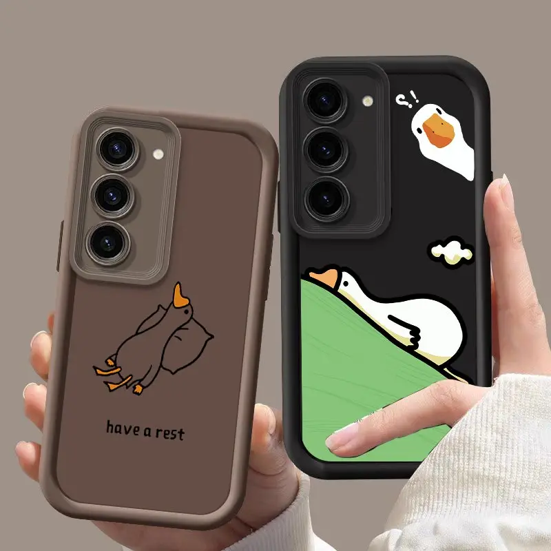 S23 Cute Goose Phone Case For Samsung Galaxy S30 S24 FE S22 Ultra S22Plus S21 PRO Plus S21FE S20FE Silicone Protection Case