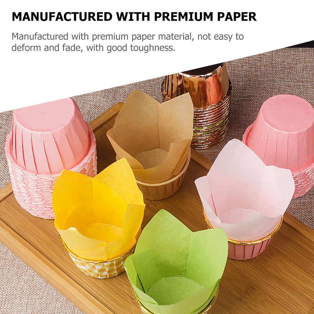 

200 Pcs Grease-resistant Cake Cups Paper Muffin Liners Box Cupcake Banquet Proof
