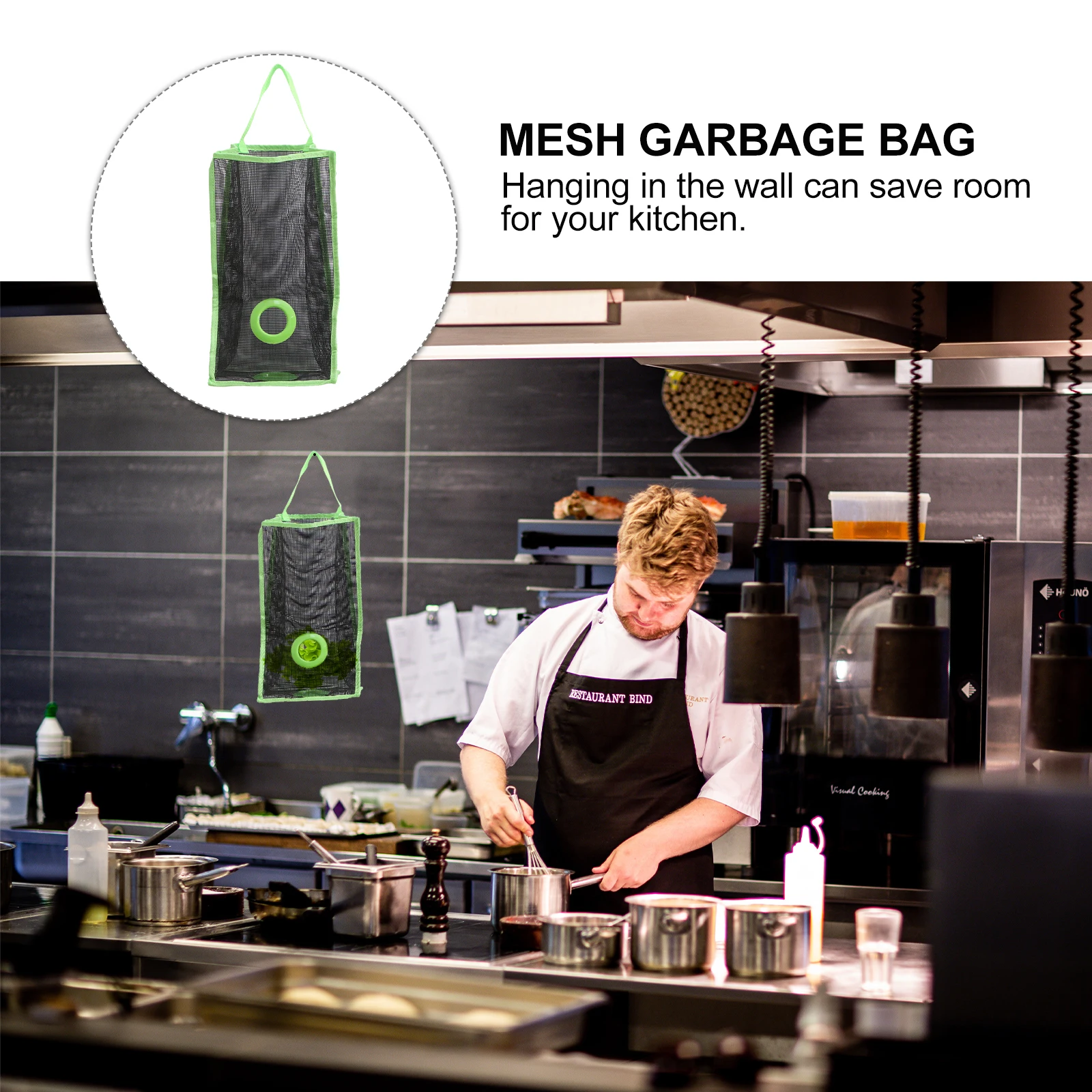 

Kitchen Hanging Storage Bag PVC Mesh Trash Bags ganizer Dispenser Recyclable Wall Mount Laundry Basket Storage Solution