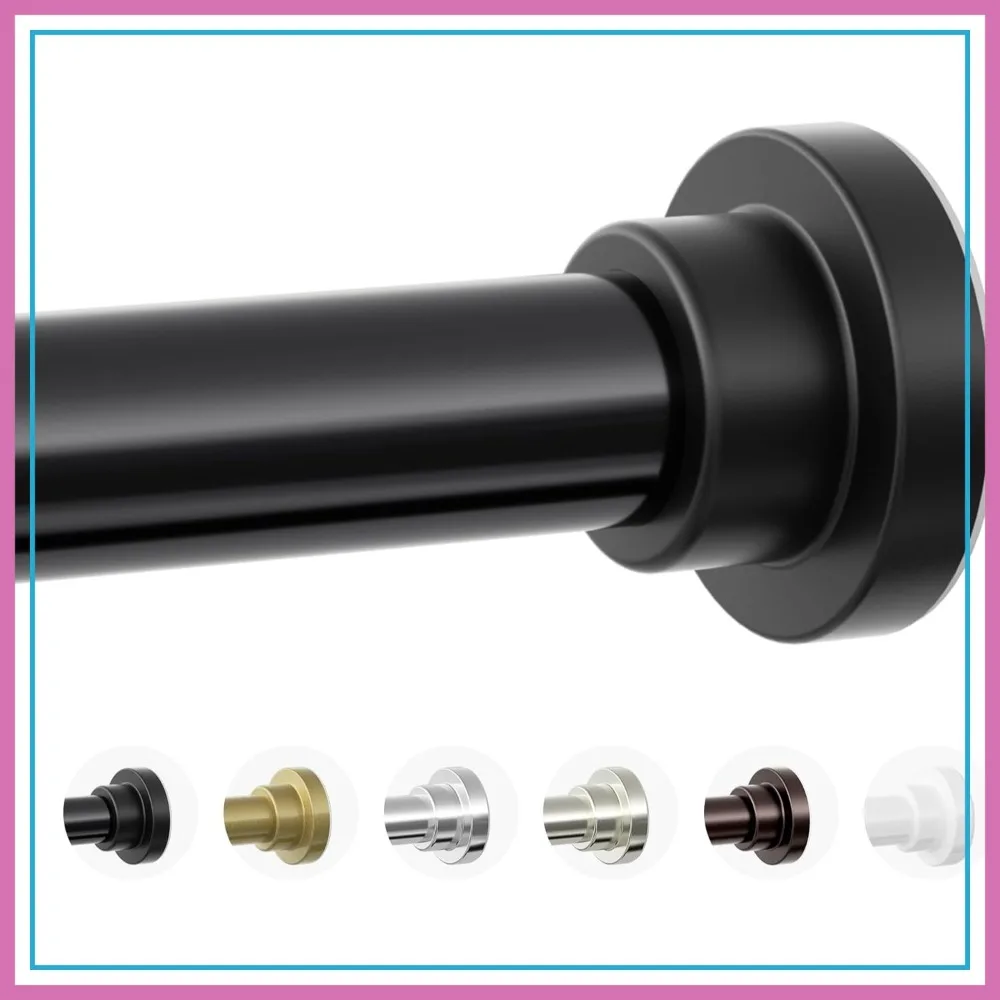 

Heavy Duty Tension Shower Curtain Rod, 1" Diameter, Adjustable 28-74 inch, No Drilling, Non Slip, Black