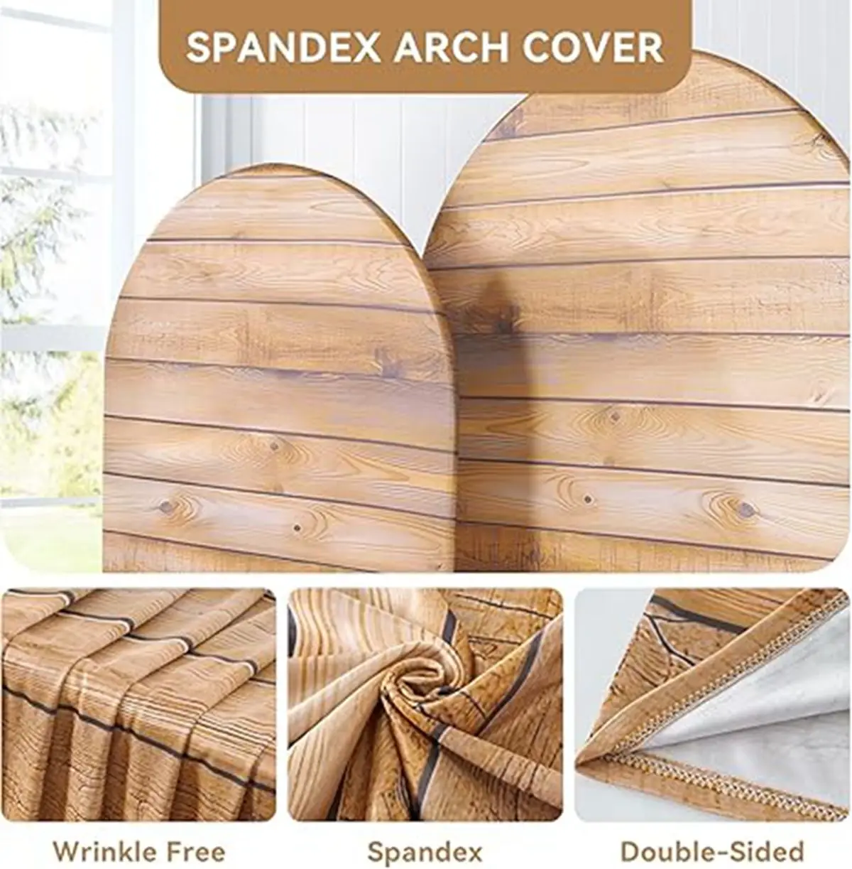 Retro houten gebogen achtergronddoek boerderijstijl geschikt voor bosbruiloft buiten verjaardagsfeestje fotografie rekwisieten