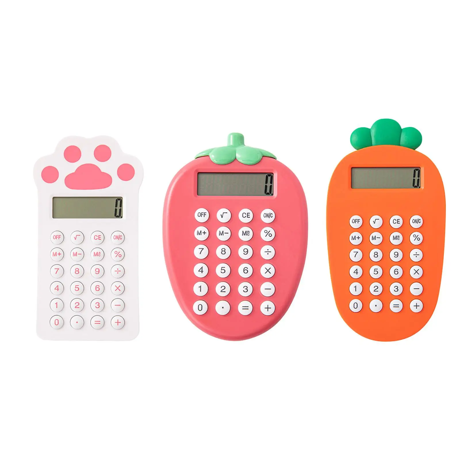 Small Calculator, Mechanical Calculator, Pocket Size Cartoon 8 Digit Desktop Calculator Basic Standard Calculators for Office