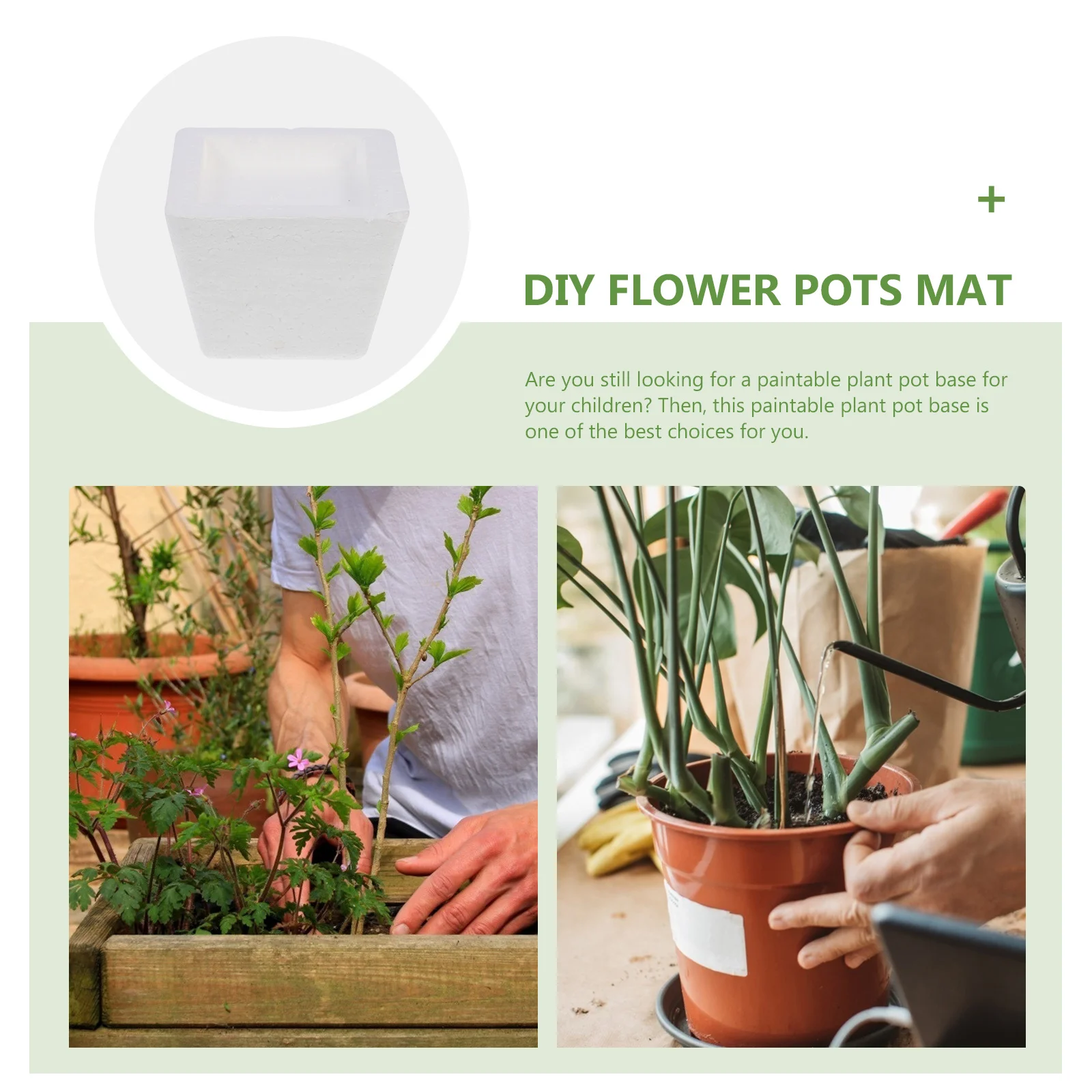 

10Pcs Flowerpot Pad Safe DIY Paintable Square Shape Foam Cushions for Kids Craft Hand Painted Flowerpots Foam Mat Home