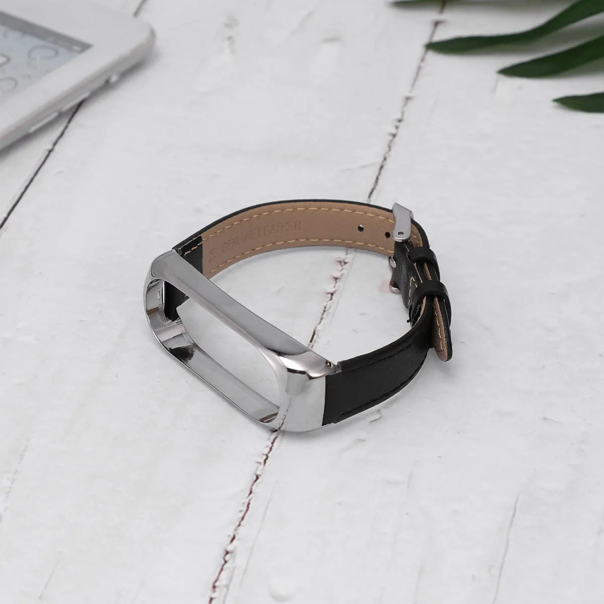 

Bracelet 4 Strap Attractive Watch Band for Black Silver Simple Design Wristband