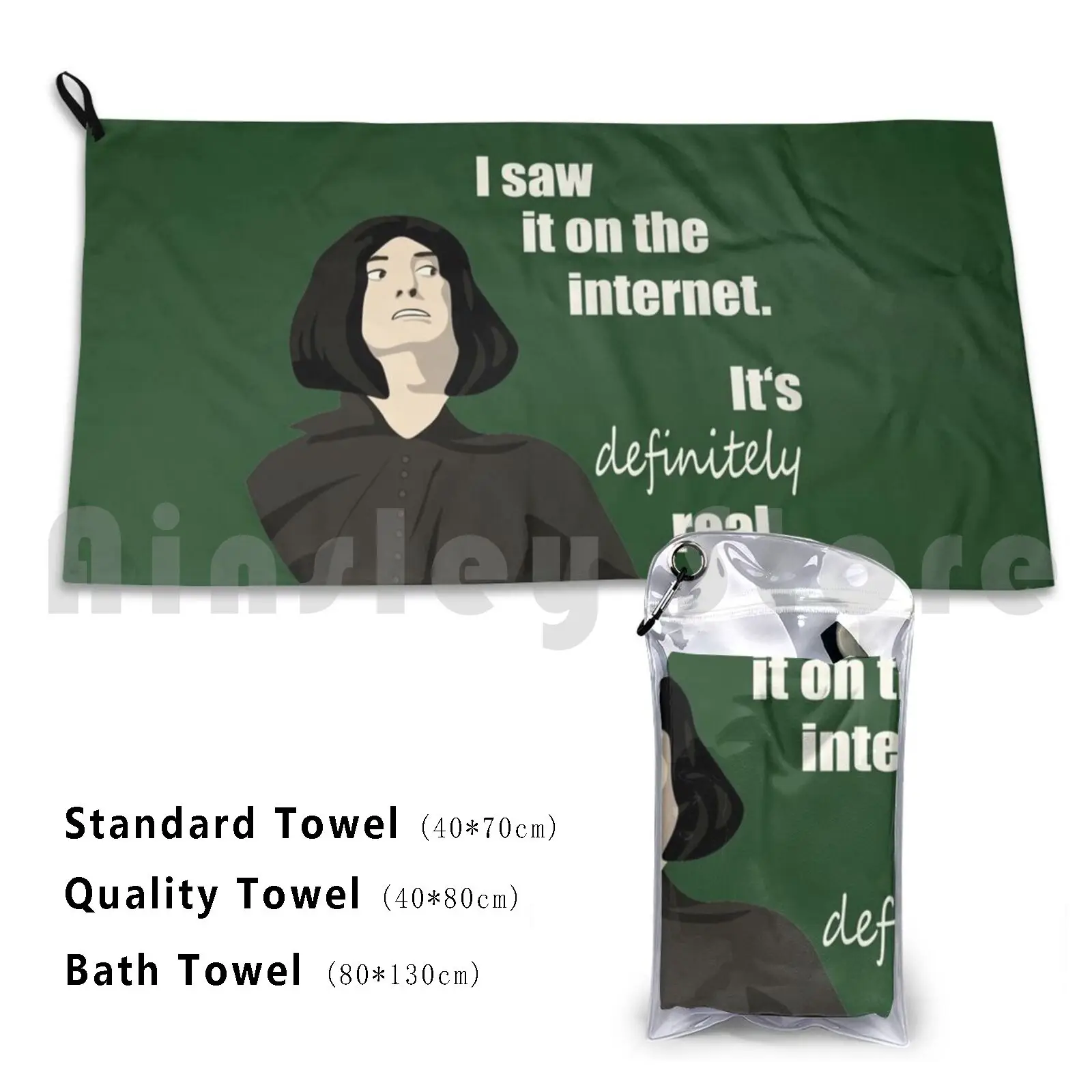 I Saw It On The Internet. It's Definitely Real ( Green ) Custom Towel Bath Towel A Very Potter Musical