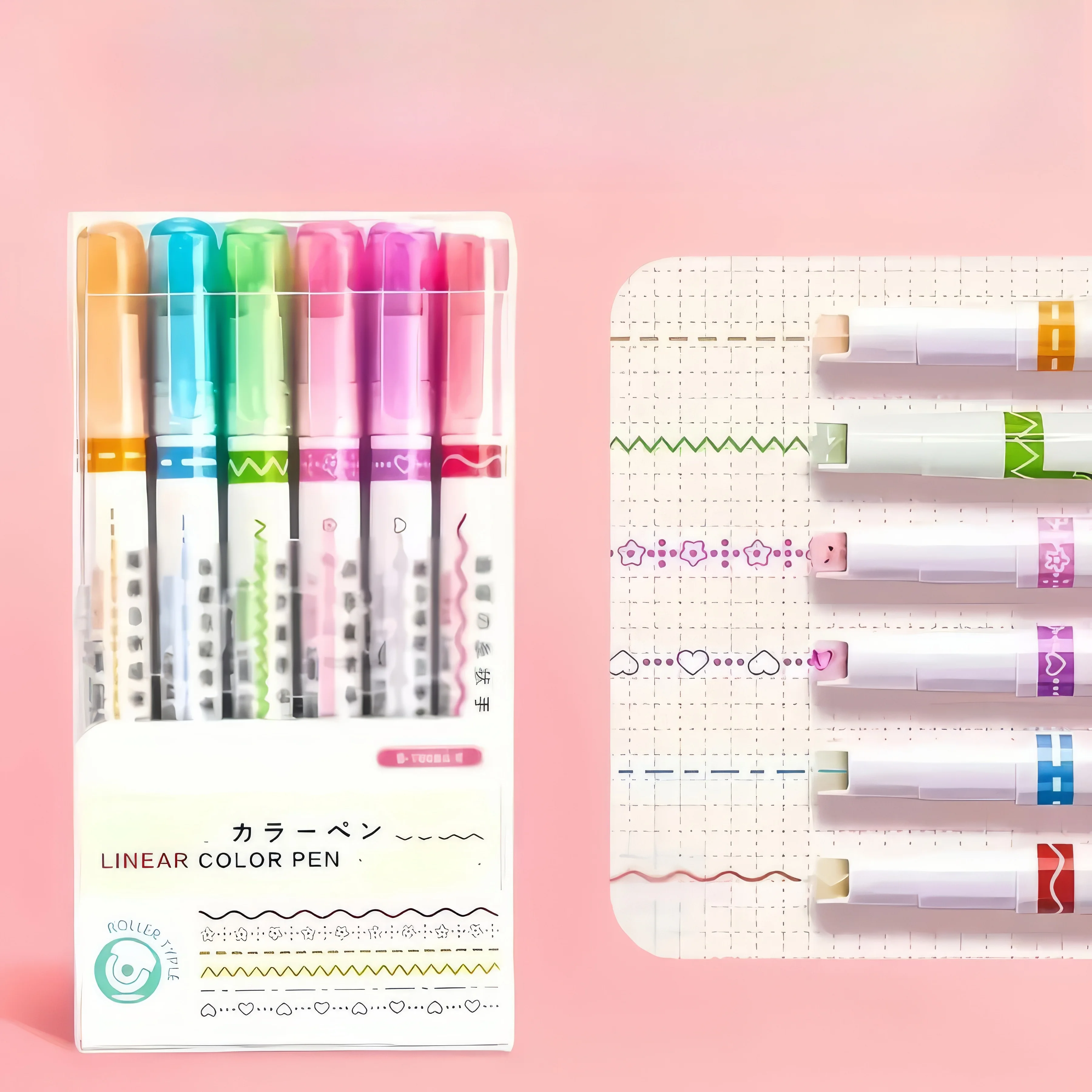 Pack Line Color Pens Set - Create Dotted, Wavy & Star Patterns for Journaling, Drawing & Crafts!