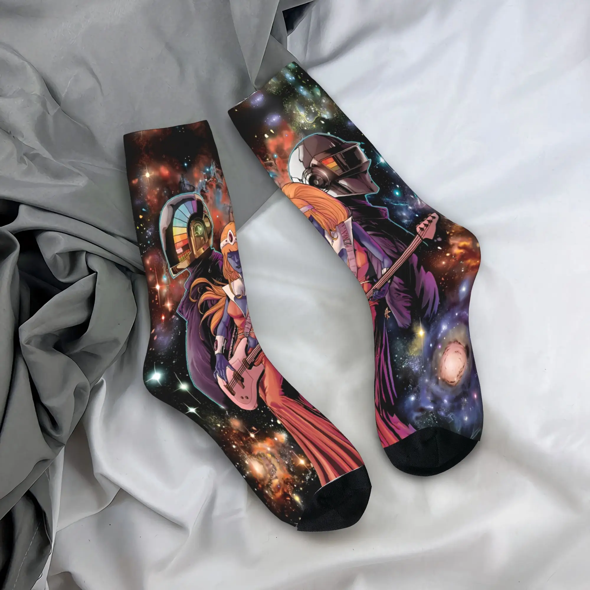 

Женские и мужские носки Daft, панк-рок-группа, чулки, нескользящие носки высокого качества, зимние модные носки для скалолазания на заказ