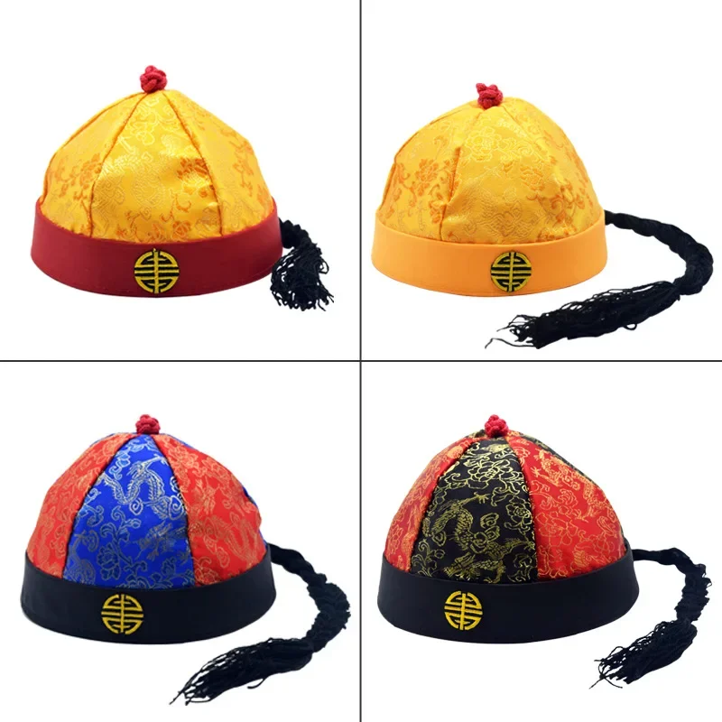 2024 Chinese Palace Prince Hat Headwear Headdress Cosplay Party Qing Dynasty Man Hat