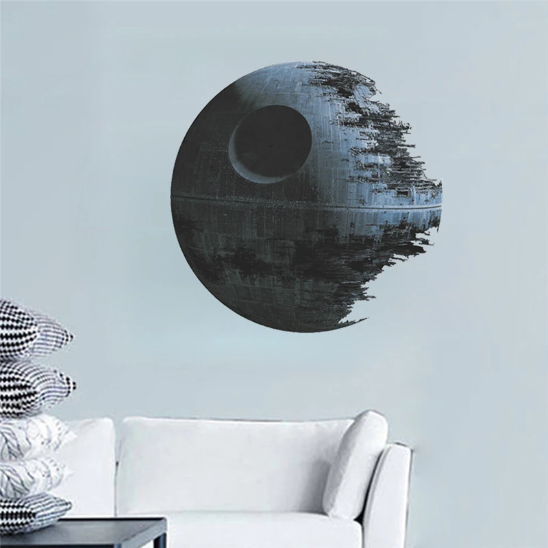 3D Star Wars Wall Stickers For Kids Rooms Death Star Art Decals Children computer Wallpaper poster Boy's Room Decor Movie Poster