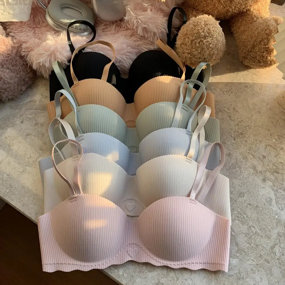 Reggiseni senza cuciture per donna Intimo morbido 1/2 tazza Reggiseno push up Bralette Comfort Reggiseno invisibile Senza ferretto Semplice lingerie sexy