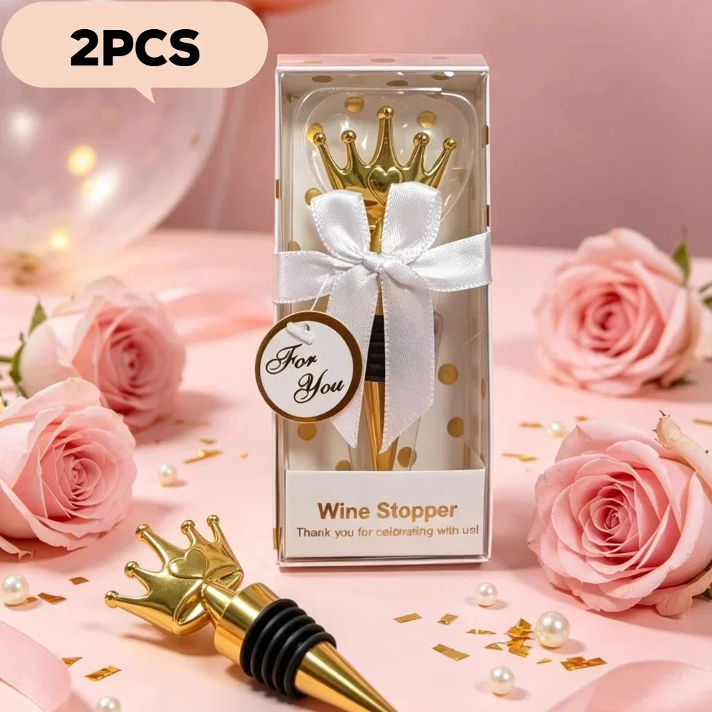 2pcs Unit Crown Bottle Stoppers Bar Decorative Accessories Home Bars Crown Wine Stopper Wedding Favors for Guests Birthday