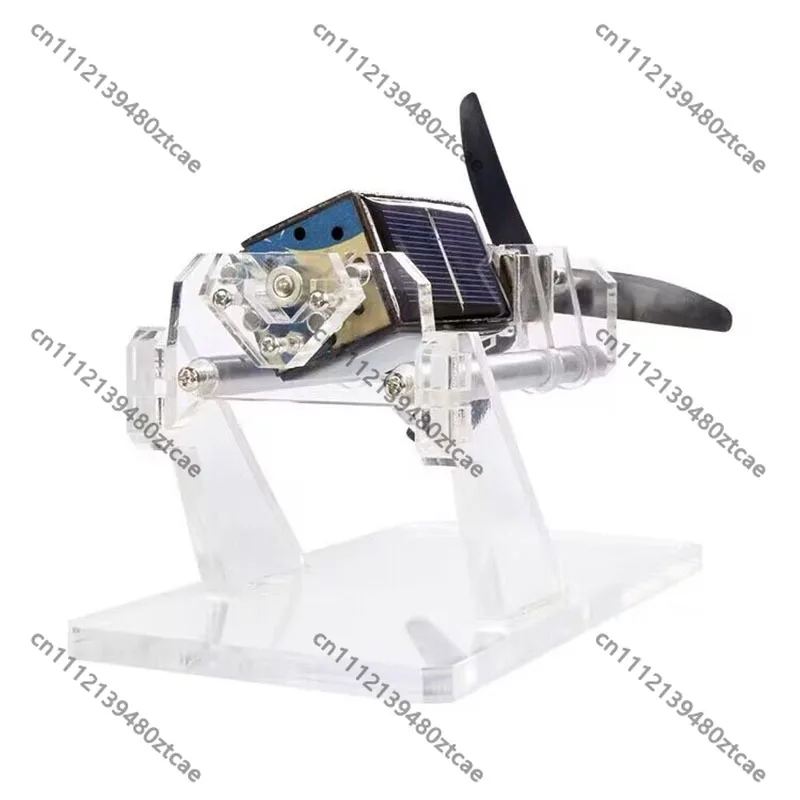 Double Blade Magnetic Levitation Solar Motor, Dual Shaft Structure, Solar Powered DIY Ornament, Creative Educational Desktop