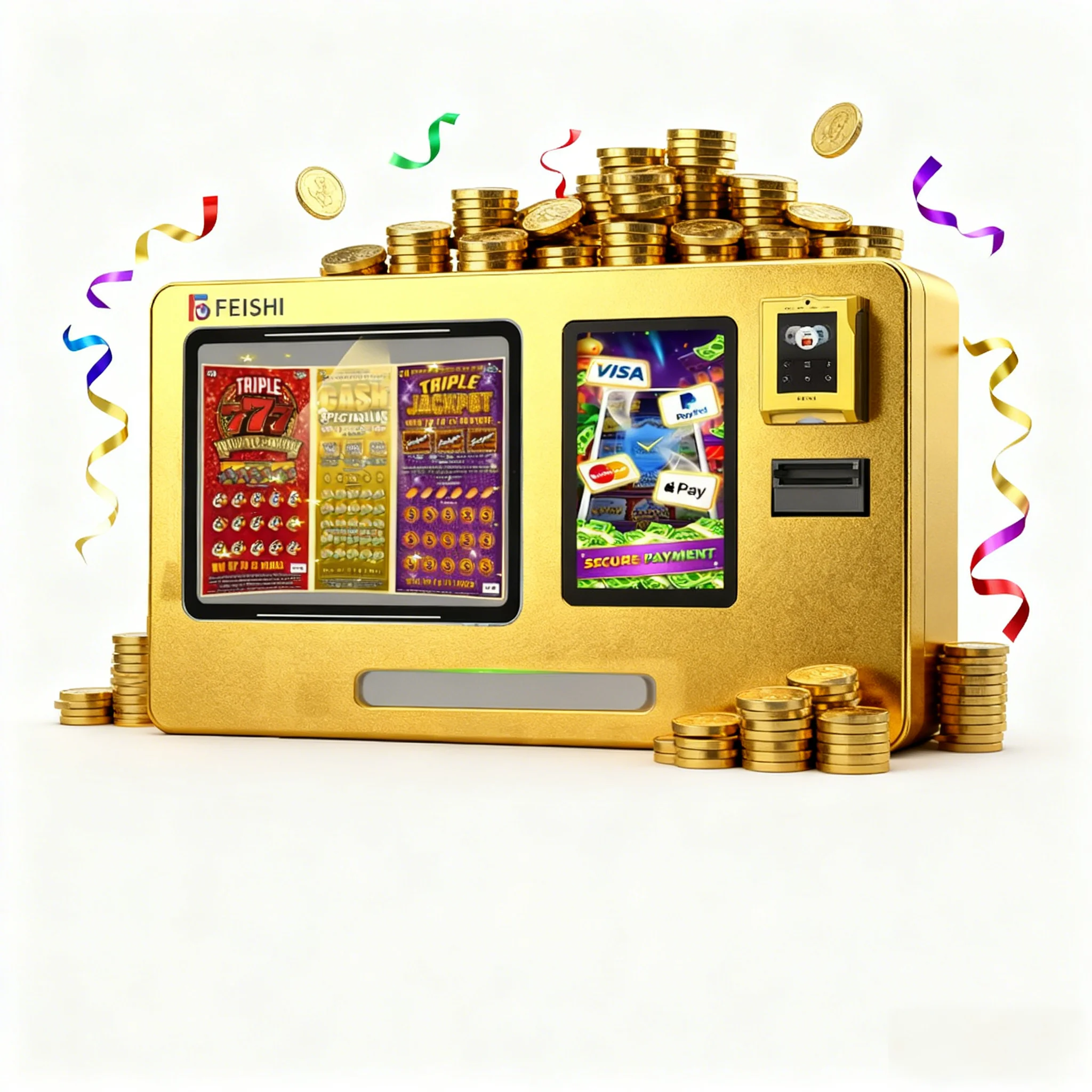 24/7 Automatic Service Vending Machine for Lottery Support Credit Card Coin Cash Payment SDK Management