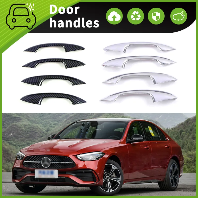 Suitable for 22 Mercedes-Benz C-Class door handle decorative bright strip door bowl handle scratch-proof modification