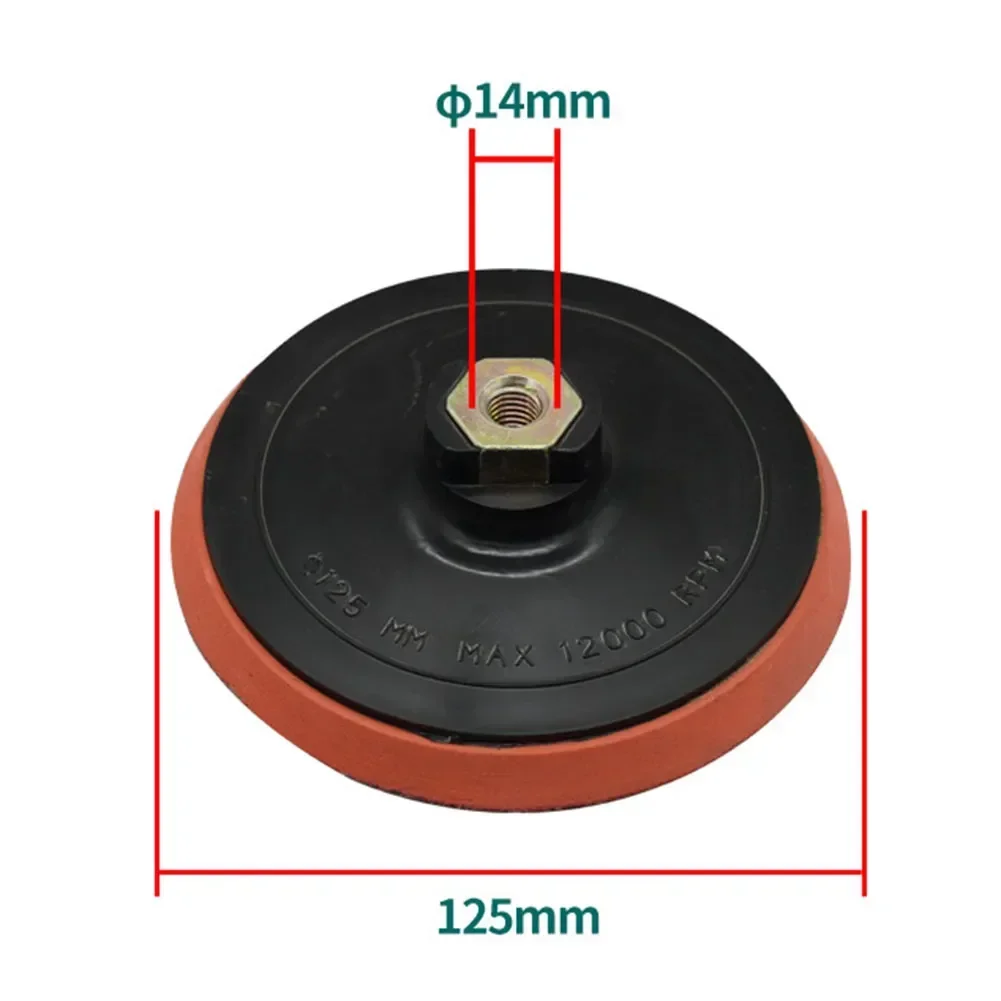 1pc 4.5/5"inch 115/125mm Backing Pad Self-adhesive Hook And Loop Backed Plate Abrasive Disks For Sander Angle Grinder Power Tool