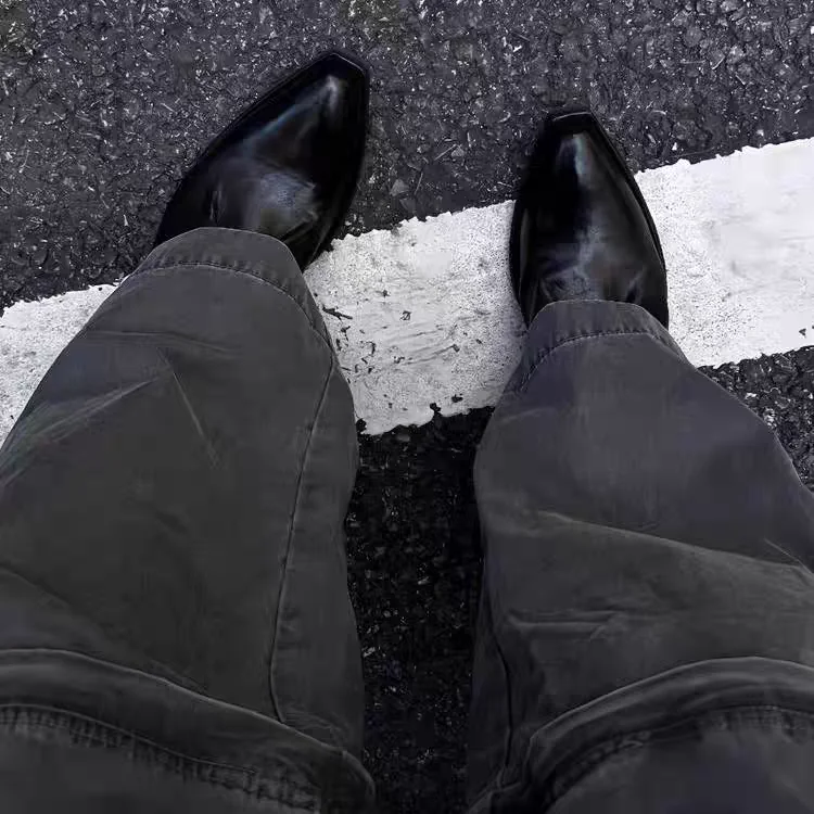 

Модель Wizard oes с острым носком Casual oes Мужская обувь на высоком каблуке Faion ow Trendy Thi Bot Heightening Leisure oes